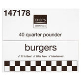 Chefs Essentials Quarter Pounder Burgers 4.52kg - Honesty Sales